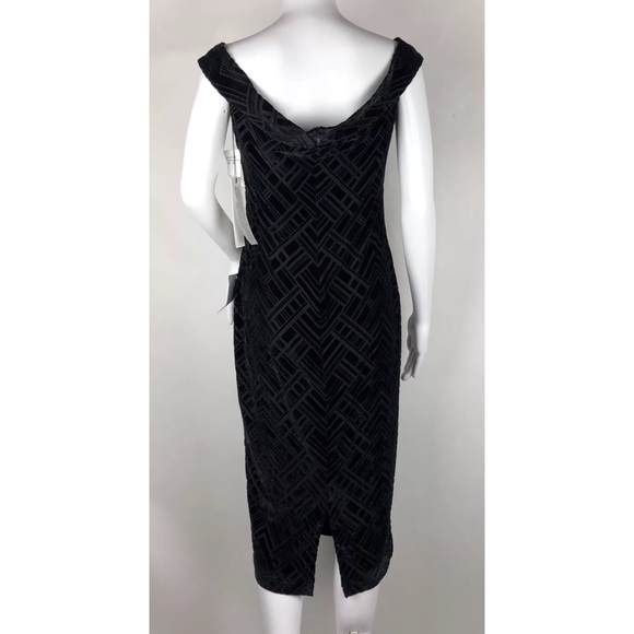 DRESS THE POPULATION OFF SHOULDER VELVET DRESS L - Picture 4 of 5